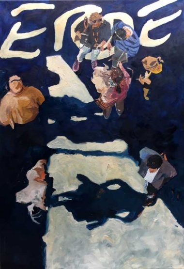 Ilse Gabbert, Art Cologne, oil on canvas, 63 x 43,3 in, from the series "from above"