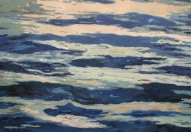 Ilse Gabbert, Ngapali, lmalerei auf Leinwand, 110 x 160 cm, aus der Serie "Wasserbilder"