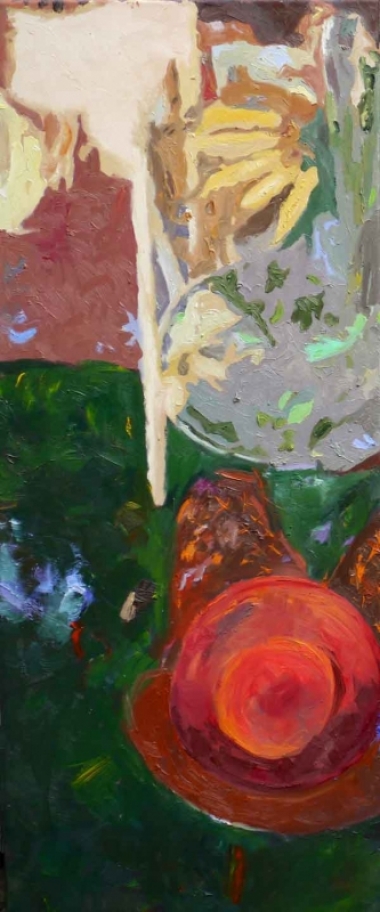 Ilse Gabbert, Guadeloupe I, l auf Leinwand, 120 x 50 cm,  aus der Serie "von oben"