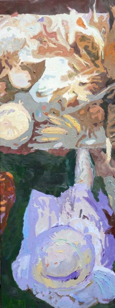 Ilse Gabbert, Guadeloupe II, l auf Leinwand, 120 x 45 cm,  aus der Serie "von oben"