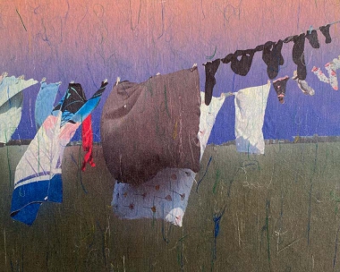 Ilse Gabbert, Laundry_13, 20 x 25 cm, Mischten ik auf MDF, 2022, Kunst in Krefeld